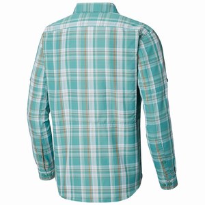 Columbia Silver Ridge™ 2.0 Plaid Långärmad Tröja Herr Gröna/Grå (XBUOL7230)